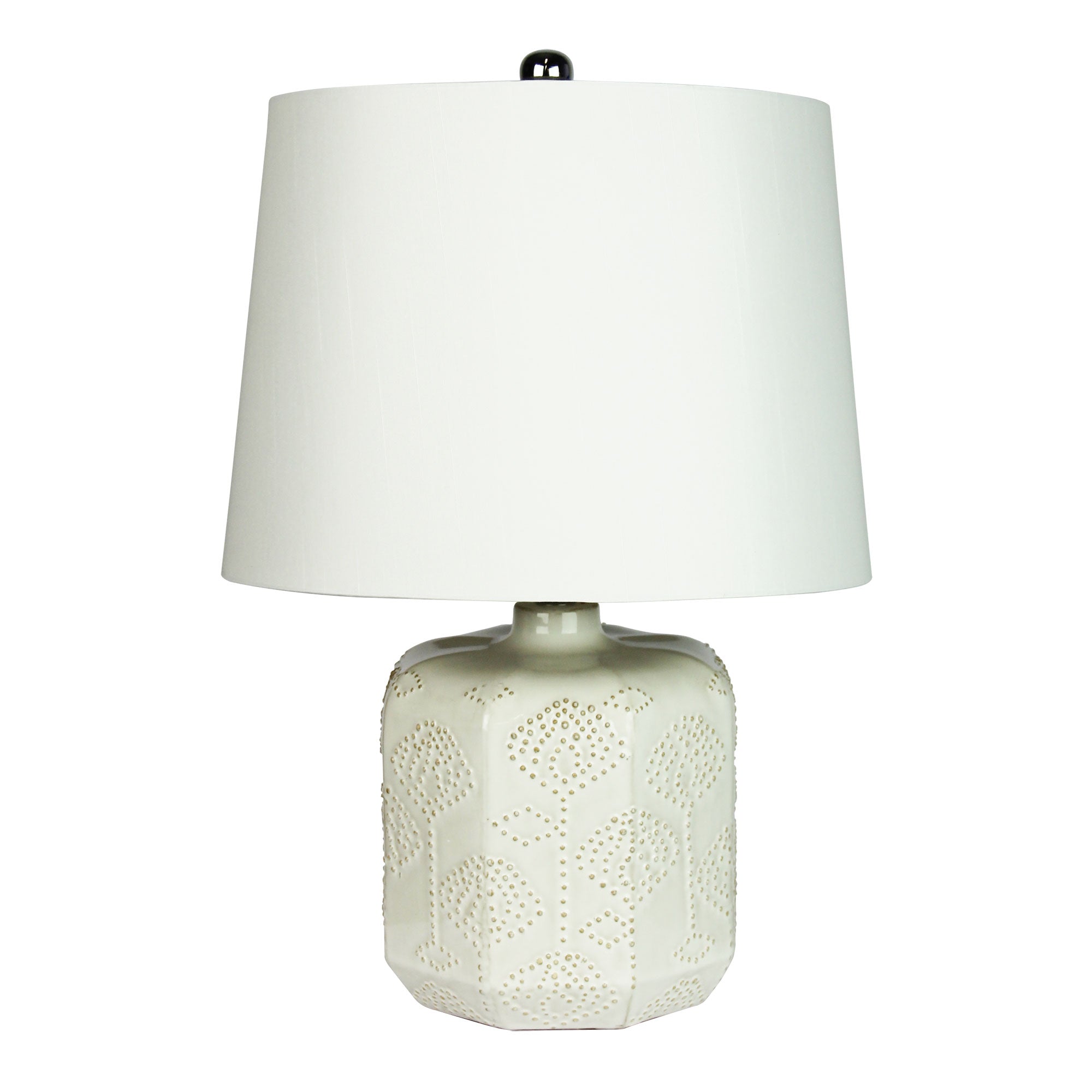 Bikki White Ceramic Complete Table Lamp With Harp